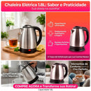 Chaleira Elétrica Inox Prateada 1.8 Litros